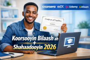 Koorsooyin bilaash ah oo shahaadooyin wata oo online ah - aqoonspace