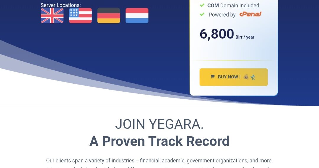 Yegara Hosting Ethiopia review 2026